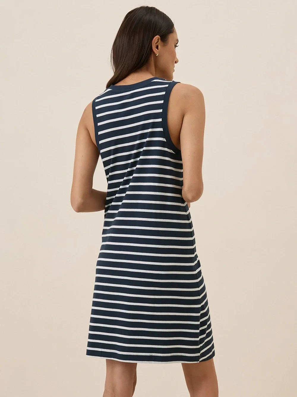Pact Softspun A-Line Tank Dress size Medium in Monterey Stripe - Picture 2 of 7